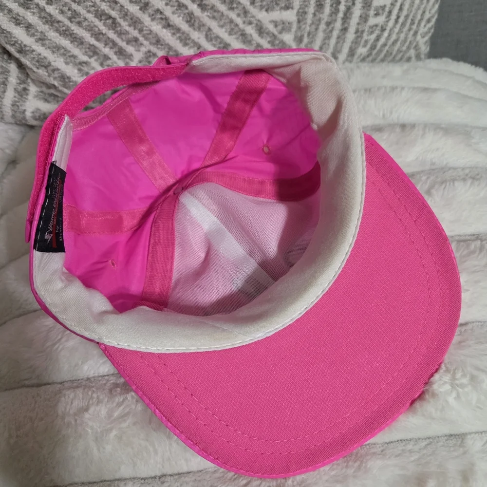 Rare Vintage‎ Ray-Ban Neon Pink Satin Baseball Cap Bump Bonnets Ski Headwear